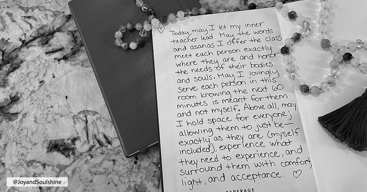 Yoga Teaching Mantra/Prayer – Joy and Soulshine