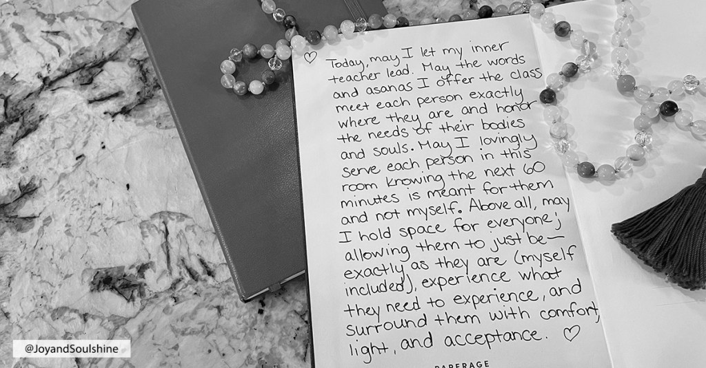 Yoga Teaching Mantra/Prayer